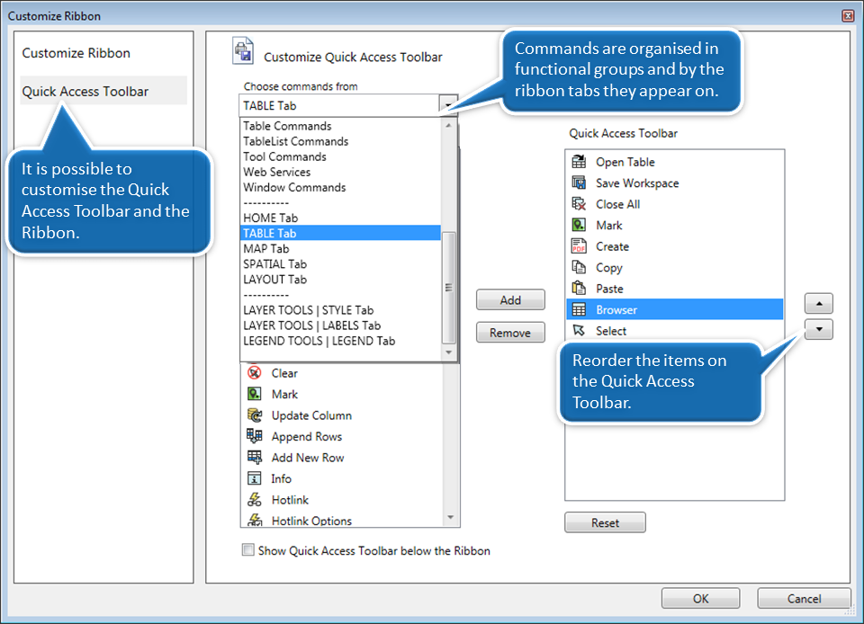 QAT dialog QAT dialog